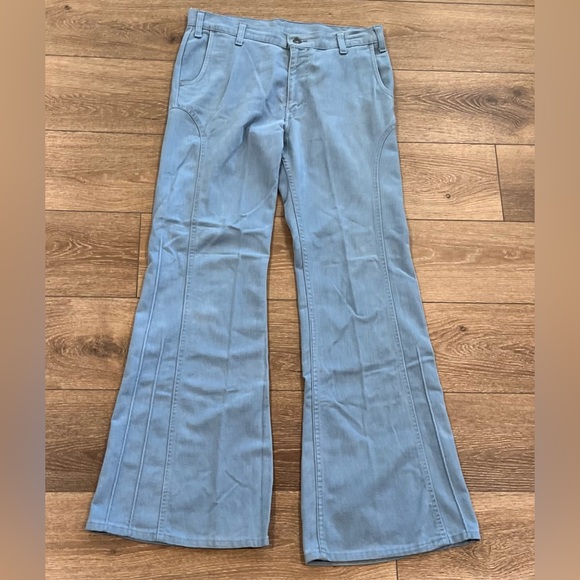 RARE Vintage 60/70s Levi’s for Gals Flare Bell Bottom Denim Jeans - Picture 9 of 16